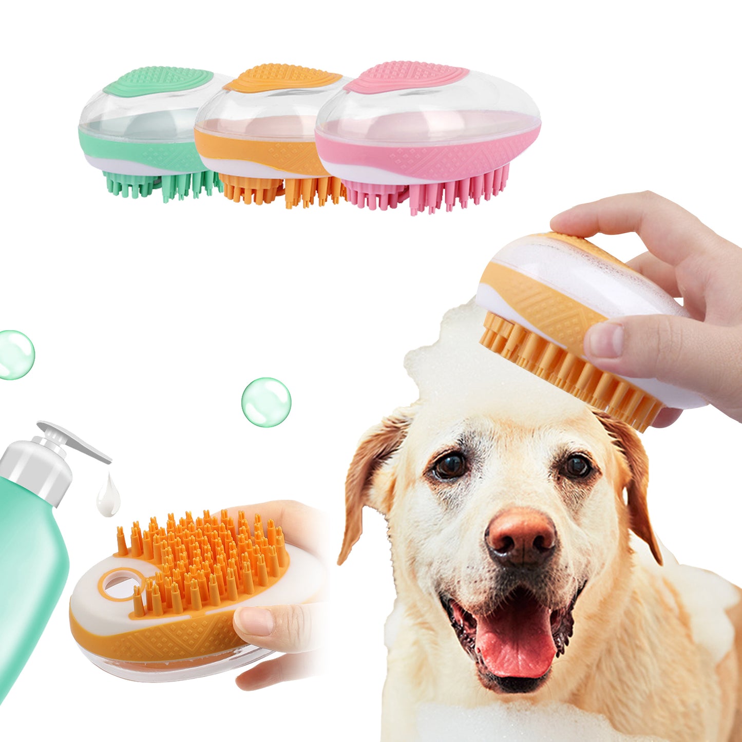 Dog Cat Bath Brush | Massage Silicon Comb for Pets | Aliyya.Store